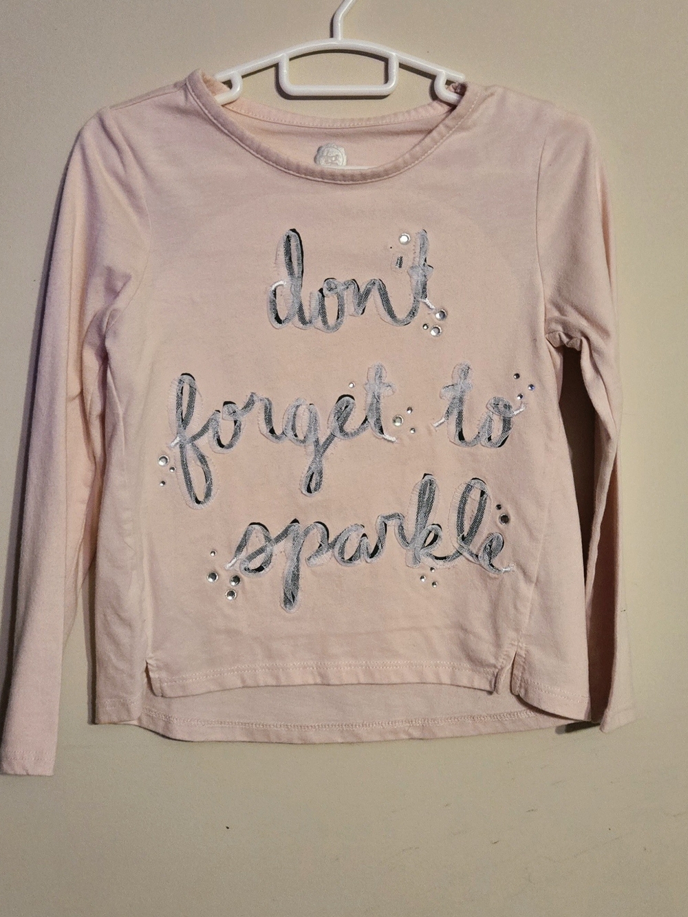 Total Girl Pink Long Sleeve Shirt Don't Forget To Sparkle Size M 5